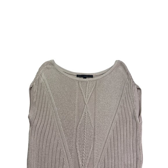 White House Black Market Knit Sweater Vest Top Beige Rayon Sleeveless Size XS - Picture 2 of 6